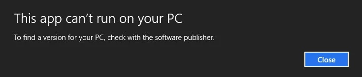 This app can't run on your PC. To find a version that runs with your PC check with the publisher