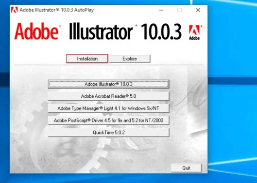 Adobe Illustrator 10 button does nothing when clicked