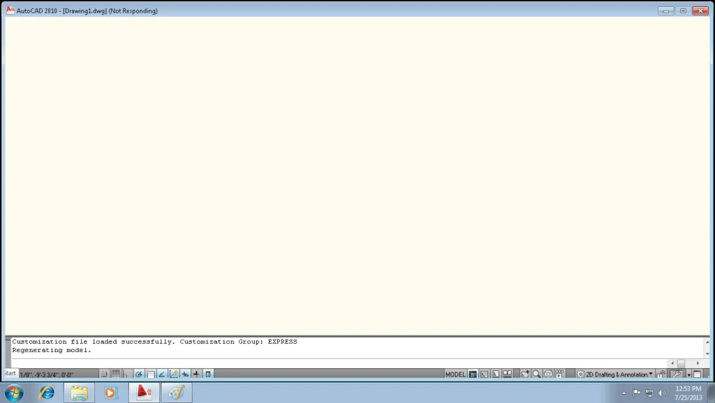 AutoCAD 2010 Freeze on startup
